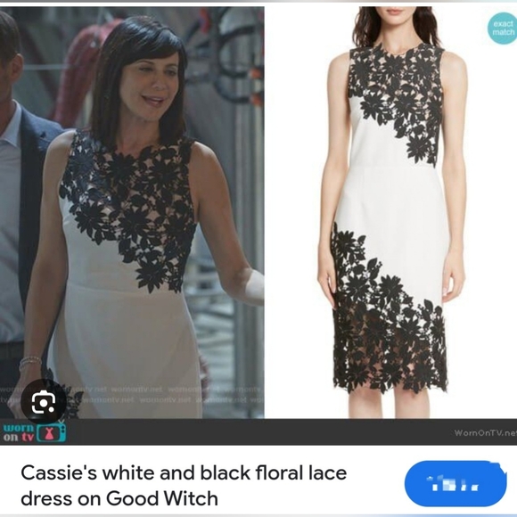 Alice + olivia margy white floral lace  sleevesless midi dress size 4 - Picture 3 of 11